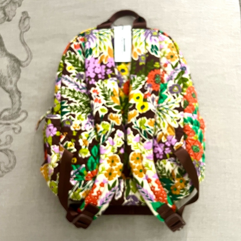 NWT VERA BRADLEY ESSENTIAL BACKPACK EVENING GARDEN in COTTON - Picture 6 of 9